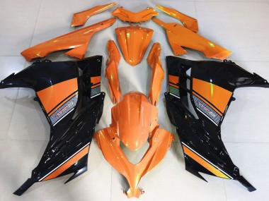 2013-2018 Lever Du Soleil Orange & Noir Ninja 300 Carénage Moto